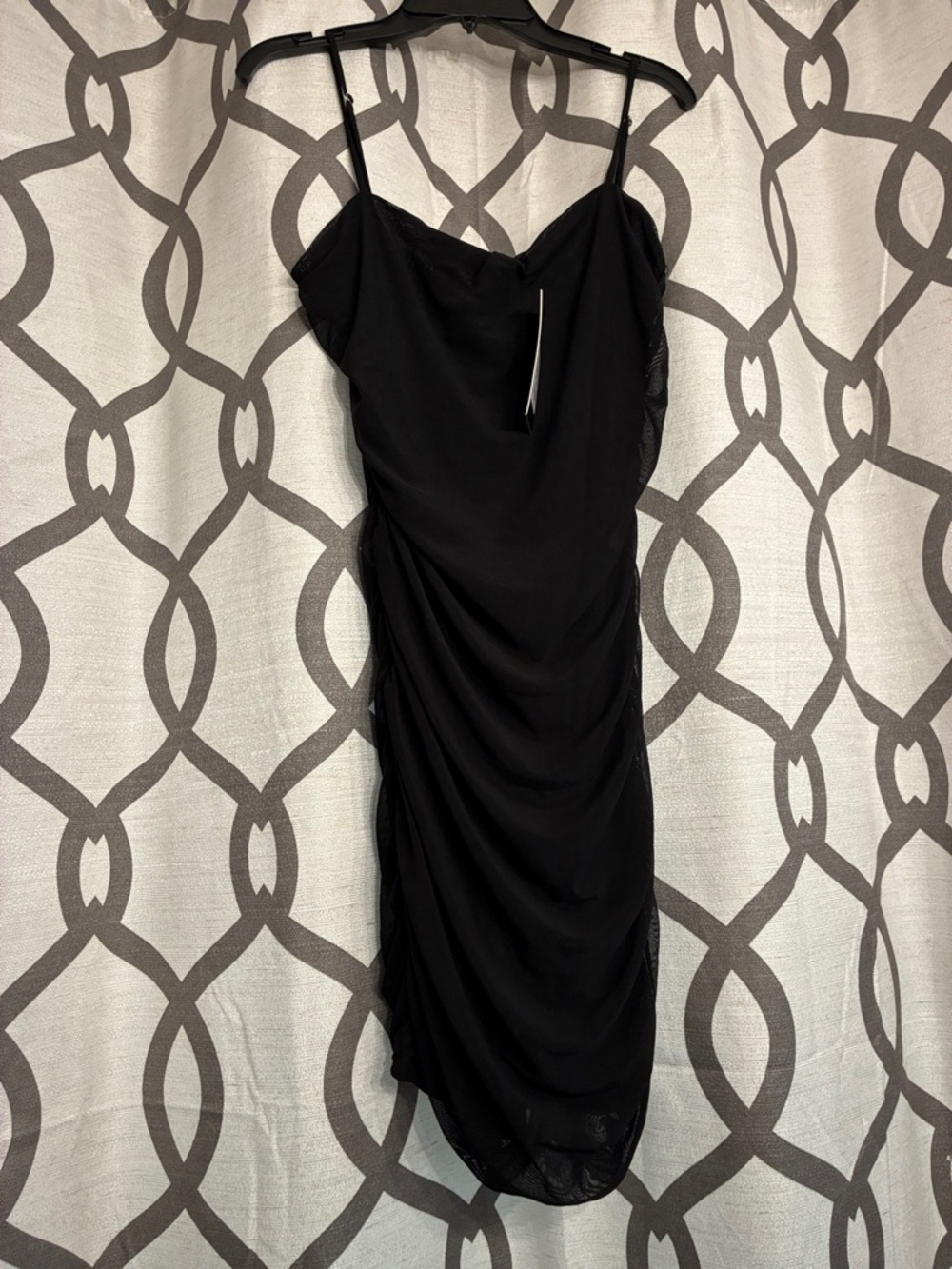 Forever 21 M Ruched Slip Dress with Spaghetti Straps formal party mini midi